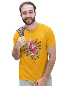 The Creepy Clown Yellow Round Neck Cotton Half Sleeved T-Shirt with Printed Graphics