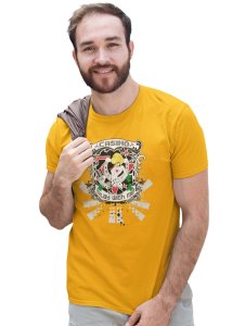 Casino Queen Yellow Round Neck Cotton Half Sleeved T-Shirt with Printed Graphics