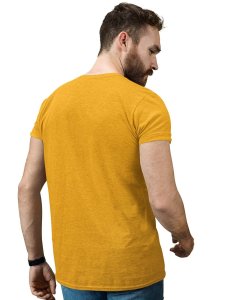The Strange Craniums Yellow Round Neck Cotton Half Sleeved T-Shirt with Printed Graphics