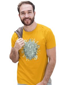 The Cursed Mermaid Yellow Round Neck Cotton Half Sleeved T-Shirt with Printed Graphics