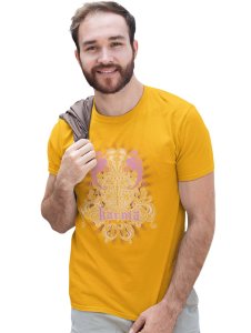 The Karma Yellow Round Neck Cotton Half Sleeved T-Shirt with Printed Graphics