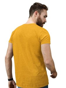Outlams - Round Neck Tshirt Yellow Round Neck Cotton Half Sleeved T-Shirt with Printed Graphics