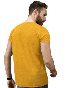 Rods And Roses Yellow Round Neck Cotton Half Sleeved T-Shirt with Printed Graphics