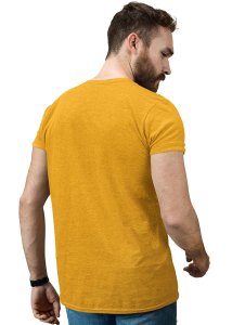 The Knight Yellow Round Neck Cotton Half Sleeved T-Shirt with Printed Graphics