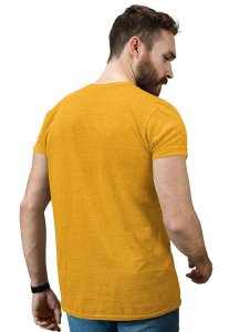 The Last Weapon Yellow Round Neck Cotton Half Sleeved T-Shirt with Printed Graphics