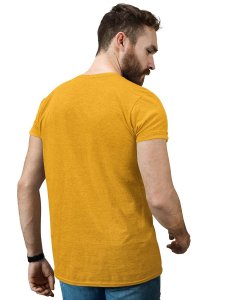 Rock Accident Yellow Round Neck Cotton Half Sleeved T-Shirt with Printed Graphics