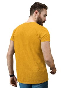 Bone To Rock Yellow Round Neck Cotton Half Sleeved T-Shirt with Printed Graphics