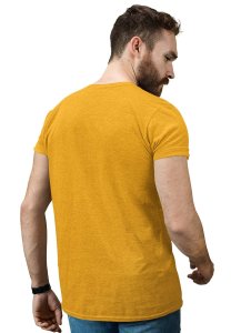 Demon- The Gamer Yellow Round Neck Cotton Half Sleeved T-Shirt with Printed Graphics