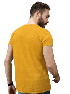 Riotous Cranium Yellow Round Neck Cotton Half Sleeved T-Shirt with Printed Graphics
