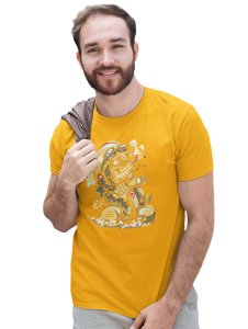 Demon- The Rider Graphic Printed Yellow Cotton Round Neck Half Sleeves Tshirt