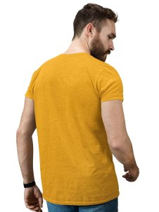 Hungry Dog Yellow Round Neck Cotton Half Sleeved T-Shirt with Printed Graphics