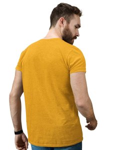 Streets On Fire Yellow Round Neck Cotton Half Sleeved T-Shirt with Printed Graphics