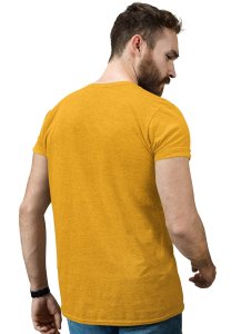 Uncle Sam Yellow Round Neck Cotton Half Sleeved T-Shirt with Printed Graphics