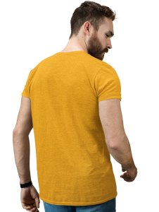 Let's Play Yellow Round Neck Cotton Half Sleeved T-Shirt with Printed Graphics