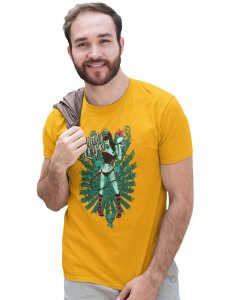 Feast Of Sacrifice Yellow Round Neck Cotton Half Sleeved T-Shirt with Printed Graphics