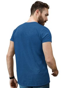 The Royal Eagle Blue Round Neck Cotton Half Sleeved T-Shirt with Printed Graphics