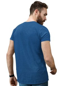 The Knight Blue Round Neck Cotton Half Sleeved T-Shirt with Printed Graphics