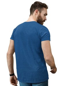Riotous Cranium Blue Round Neck Cotton Half Sleeved T-Shirt with Printed Graphics