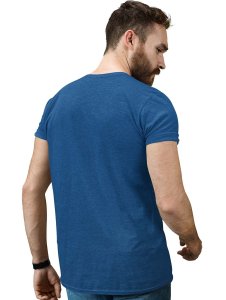 Hungry Dog Blue Round Neck Cotton Half Sleeved T-Shirt with Printed Graphics