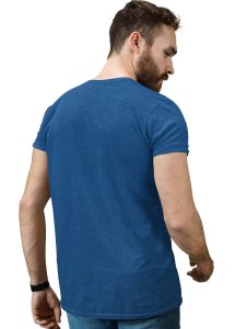 Streets On Fire Blue Round Neck Cotton Half Sleeved T-Shirt with Printed Graphics