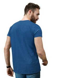 Cards Or Dices? Blue Round Neck Cotton Half Sleeved T-Shirt with Printed Graphics
