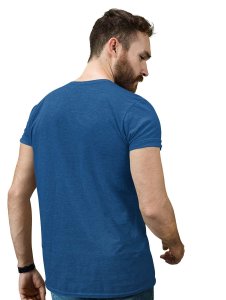 Baseball Monkey Blue Round Neck Cotton Half Sleeved T-Shirt with Printed Graphics