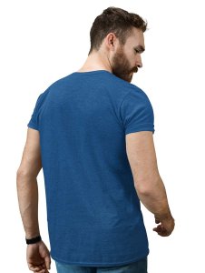 High Jump Kangaroo Blue Round Neck Cotton Half Sleeved T-Shirt with Printed Graphics