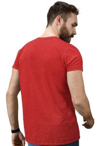 Forever Red Round Neck Cotton Half Sleeved T-Shirt with Printed Graphics