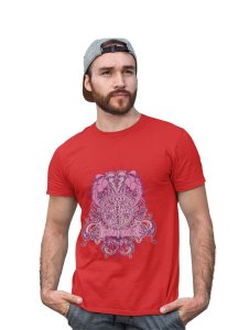 The Cursed Mermaid Red Round Neck Cotton Half Sleeved T-Shirt with Printed Graphics