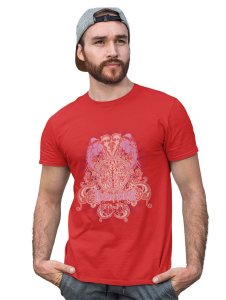 The Power Of Karma Red Round Neck Cotton Half Sleeved T-Shirt with Printed Graphics