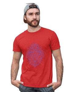 The Karma Red Round Neck Cotton Half Sleeved T-Shirt with Printed Graphics
