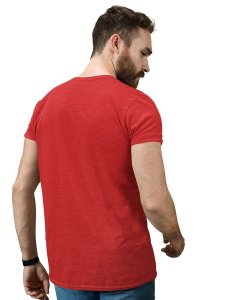 Outlams Red Round Neck Cotton Half Sleeved T-Shirt with Printed Graphics