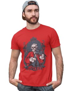 Mozart 35 Red Round Neck Cotton Half Sleeved T-Shirt with Printed Graphics