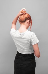 Female white colour solid tee