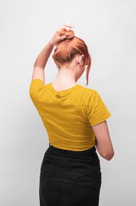 Female yellow colour solid tee