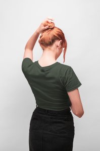 Female green colour solid tee