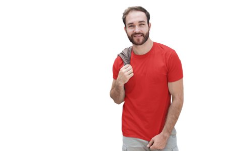 Red solid colour tee