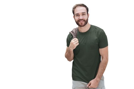 Green solid colour tee