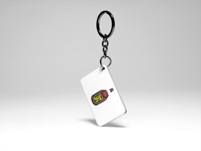Rum-acryllic printed white keychains/ keyrings for bollywood lover people(Pack Of 2)