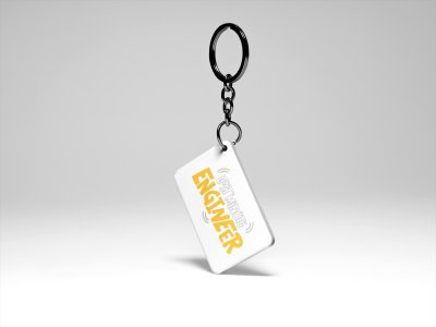 Last Minute Enginee- acryllic printed white keychains/ keyrings for bollywood lover people(Pack Of 2)
