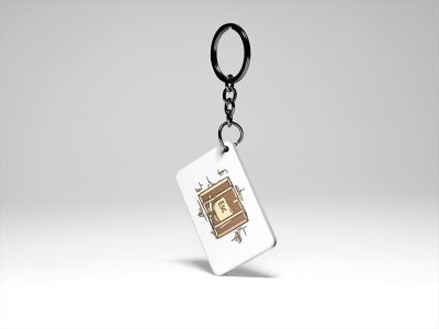 Esc Button -acryllic printed white keychains/ keyrings for bollywood lover people(Pack Of 2)