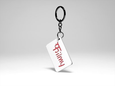 Filmy-acryllic printed white keychains/ keyrings for bollywood lover people(Pack Of 2)