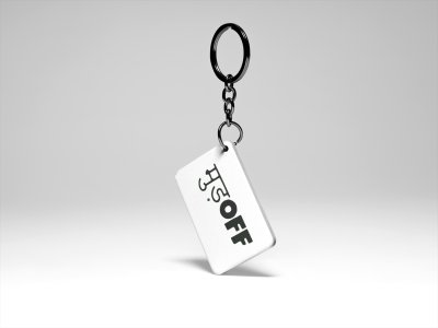 Mood Off- acryllic printed white keychains/ keyrings for bollywood lover people(Pack Of 2)