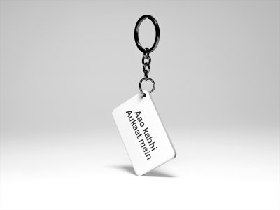 Aao Kbhi Aukaat Mein- acryllic printed white keychains/ keyrings for bollywood lover people(Pack Of 2)