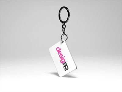 Designer - acryllic printed white keychains/ keyrings for bollywood lover people(Pack Of 2)