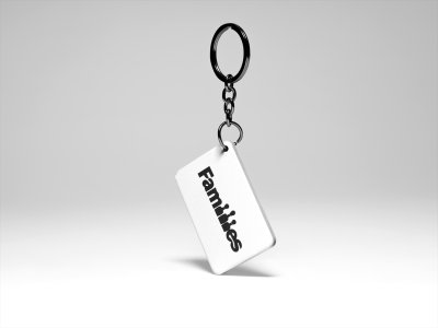 Families- acryllic printed white keychains/ keyrings for bollywood lover people(Pack Of 2)