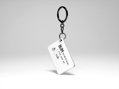 Hum toh hum Hai acryllic printed white keychains/ keyrings for bollywood lover people(Pack Of 2)