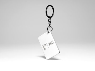 Inhale Exhale acryllic printed white keychains/ keyrings for bollywood lover people(Pack Of 2)
