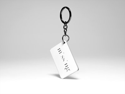 Missing acryllic printed white keychains/ keyrings for bollywood lover people(Pack Of 2)