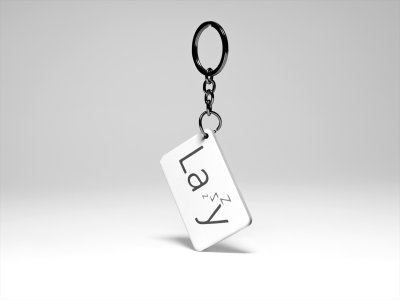 Lazy acryllic printed white keychains/ keyrings for bollywood lover people(Pack Of 2)